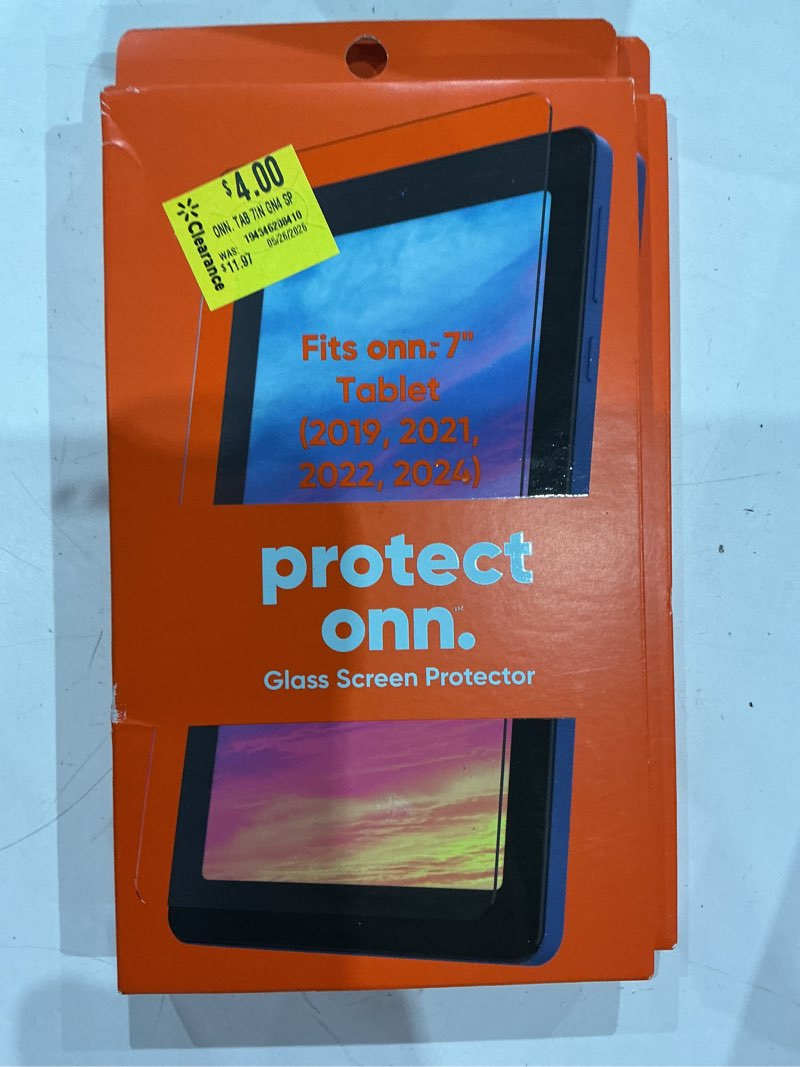 Condition photo showing New/Like New for onn. glass screen protector for onn. 7" tablet gen 1 / 2 / 3 / 4 (2019, 2021, 2022, 2024 model)