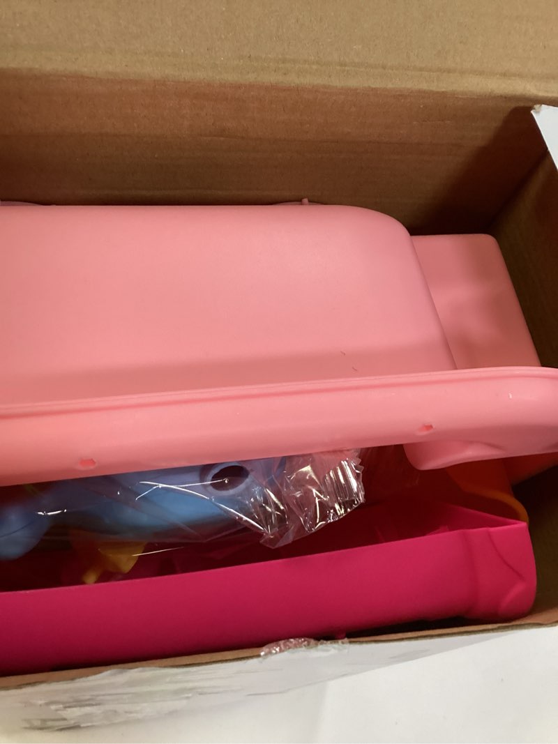 Condition photo showing New/Like New for 2026 upgraded water table for toddlers 3+, water table for kids ages 4-8 with pump, play sink with running water, kitchen sink for toddlers, fishing game and outside sensory toys (pink)