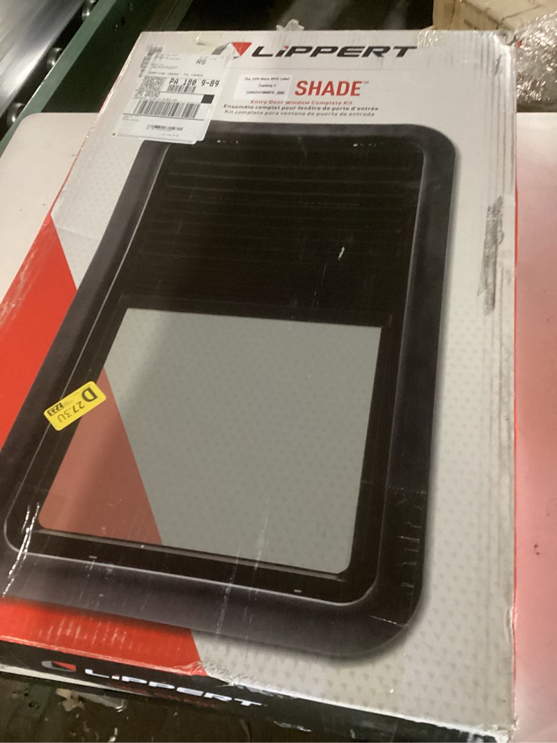 Condition photo showing New/Like New for lippert components 806621 thin shade complete window kit for rv entry doors, black