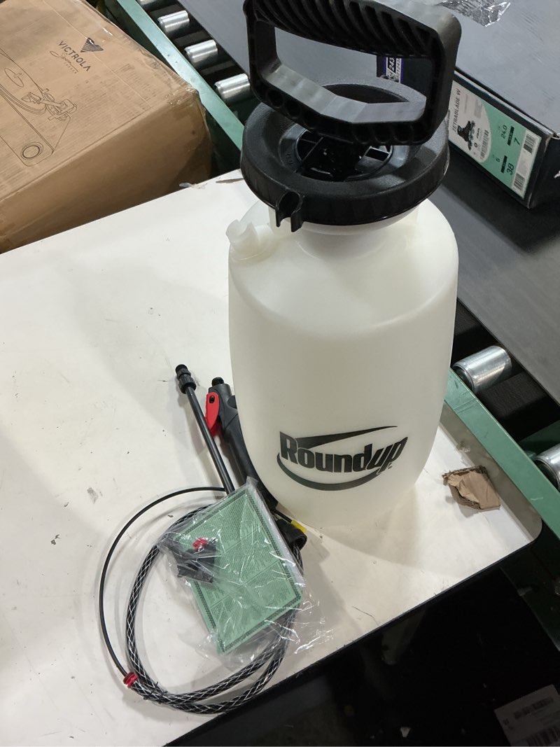 Condition photo showing New/Like New for roundup 190260 2-gallon lawn and garden sprayer for controlling insects and weeds or cleaning decks and siding