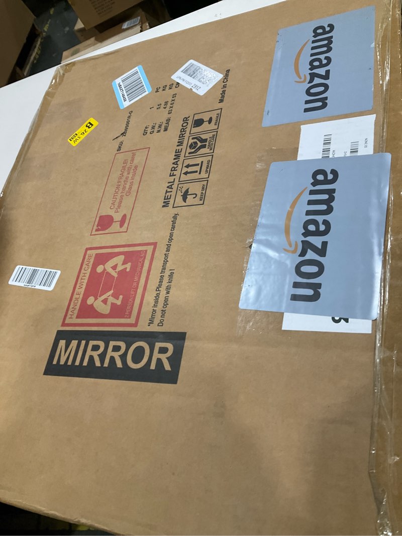 Condition photo showing New/Like New for Hasipu Vanity Mirror with Lights 24" x18” -Makeup Mirror with Lights and 5X Magnification, Phone Holder, USB Charging & Smart Touch 3-Color Lighting (Gold) Gold 24"L x 18"W