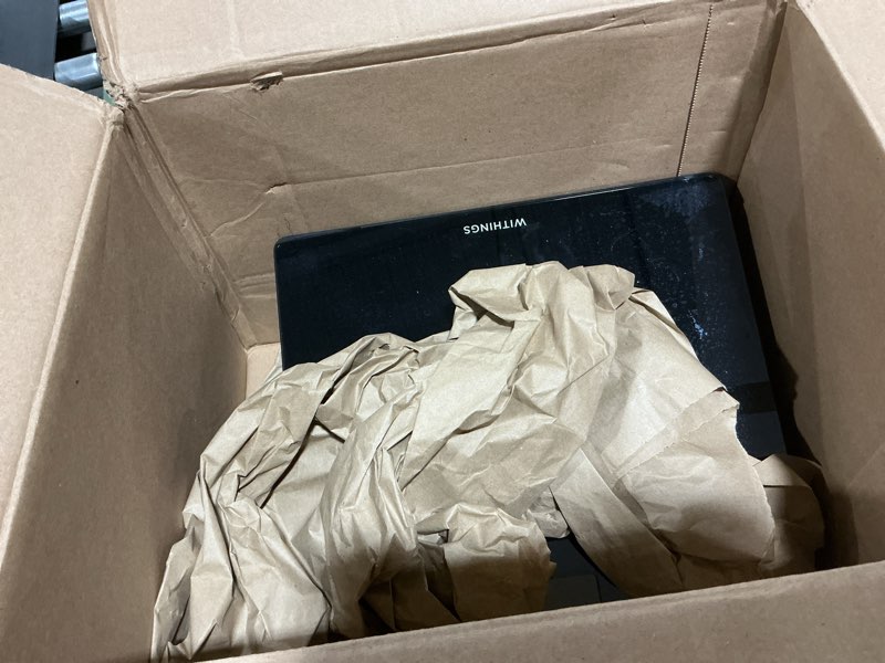 Condition photo showing As Is for withings body smart - accurate scale for body weight and fat percentage, body composition wi-fi and bluetooth weight scale, baby weight scale, smart scale apple health compatible, bathroom scale black body smart