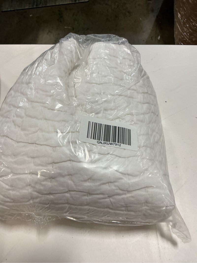 Condition photo showing Good Condition for european linen cotton stitch sham set, king, white