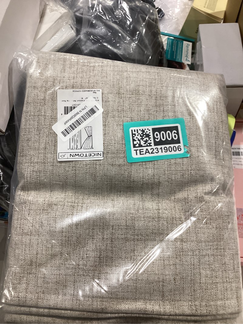 Condition photo showing New/Like New for h.versailtex 100% blackout curtains for bedroom with black liner full room darkening curtain 96 inch long thermal insulated back tab/rod pocket window drapes for living room, 2 panels, fog 52"w x 96"l (pack of 2) fog