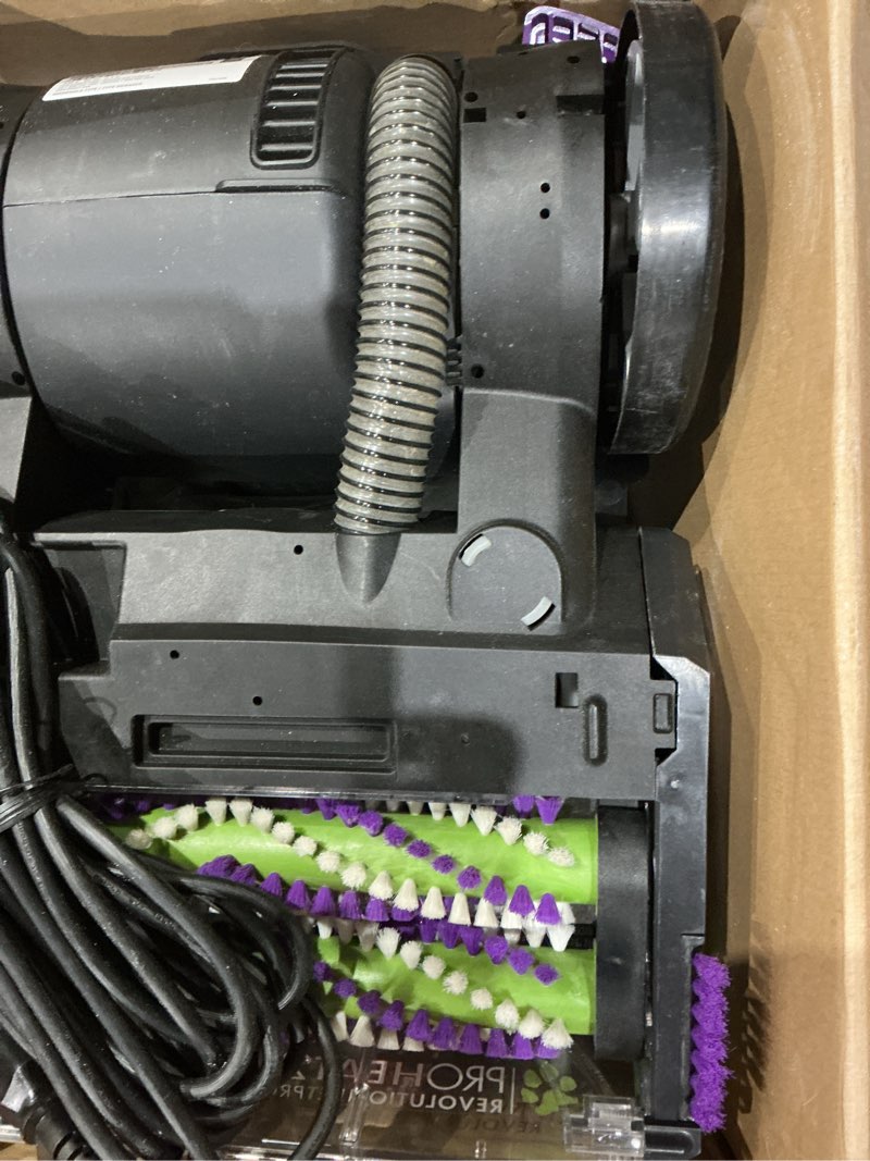 Condition photo showing As Is for bissell proheat 2x revolution pet pro plus, 3588f, upright deep cleaner, 30-minute dry time, dual dirt lifter powerbrush, hose & tool attachment, pet upholstery and tough stain tool included proheat revolution pet pro plus