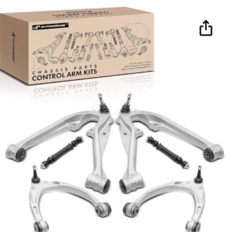 A-Premium Set of 6, Front Upper & Lower Control Arm, Sway Bar Link, Compatible with Chevrolet & GMC 