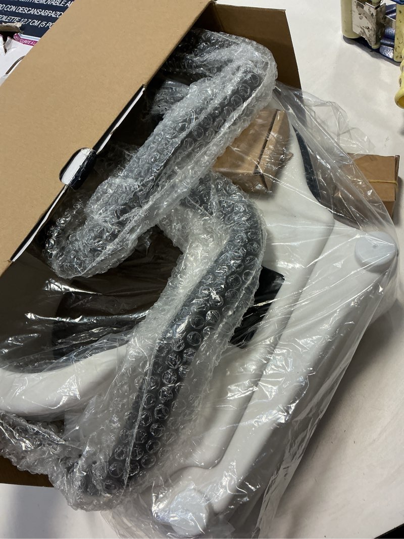 Condition photo showing New/Like New for Drive Medical RTL12027RA 2-in-1 Raised Toilet Seat with Removable Padded Arms, Standard Seat