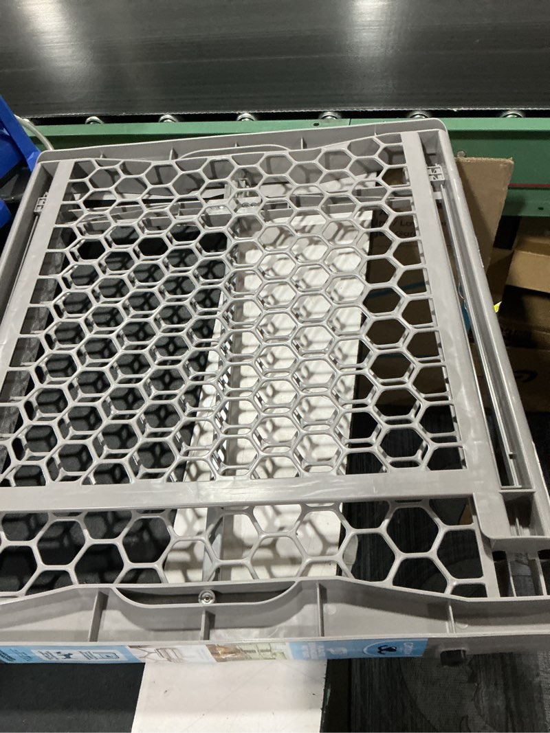 Condition photo showing Good Condition for mypet north states paws portable pet gate: 26-40" wide. pressure mount. no tools needed. made in usa. dog gate 23" tall, expandable, durable dog gates for doorways, light gray