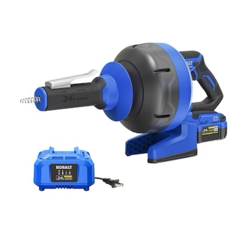 kobalt 24-volt 5/16-in dia x 35-ft l galvanized wire 4 ah cordless machine augers (charger included)