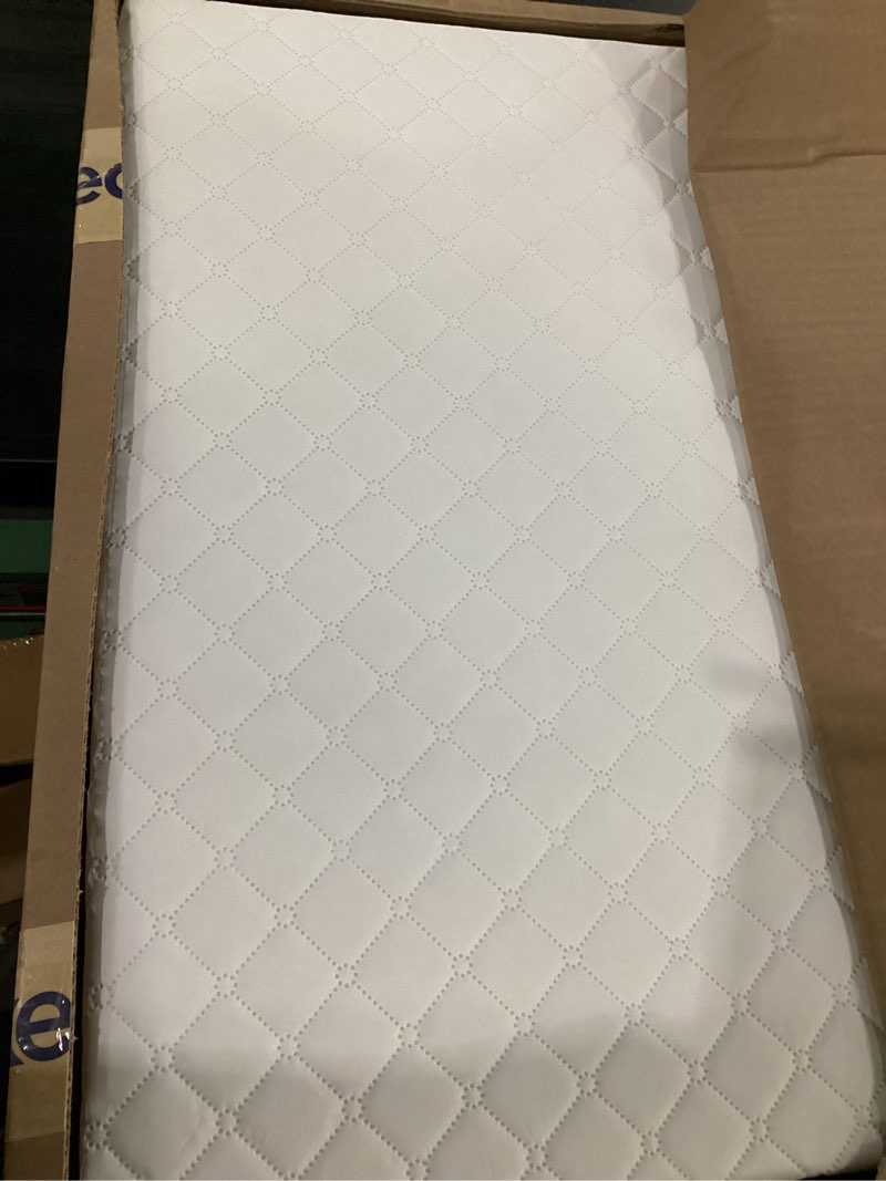 Condition photo showing Good Condition for dream on me holly 2-in-1 mini crib mattress, dual-sided infant & toddler, waterproof cover, greenguard gold certified, 38” x 24” x 3”, fits mini & select portable cribs, not for playards