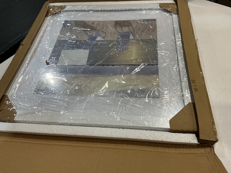 Condition photo showing New/Like New for vnvnk 16x16 frame white, perfect for 16x16 inch picture without mat or 12x12 inch picture with mat, home wall decor picture frame-1 pcs 16x16 white