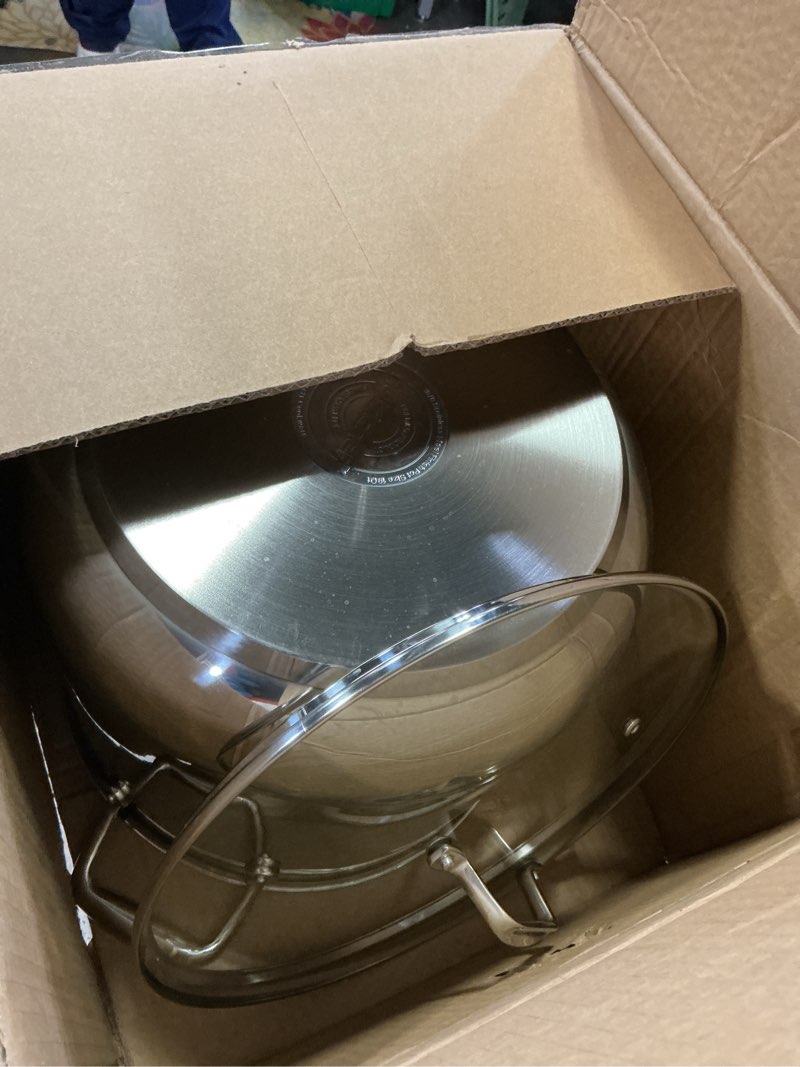 Condition photo showing Good Condition for NutriChef 19-Quart Stainless Steel Stockpot – 18/8 Food Grade Heavy-Duty Induction-Compatible Pot with See-Through Lid, Ideal for Stews, Broths, Simmering & Soups, Dishwasher Safe – NCSP20 19 Quarts
