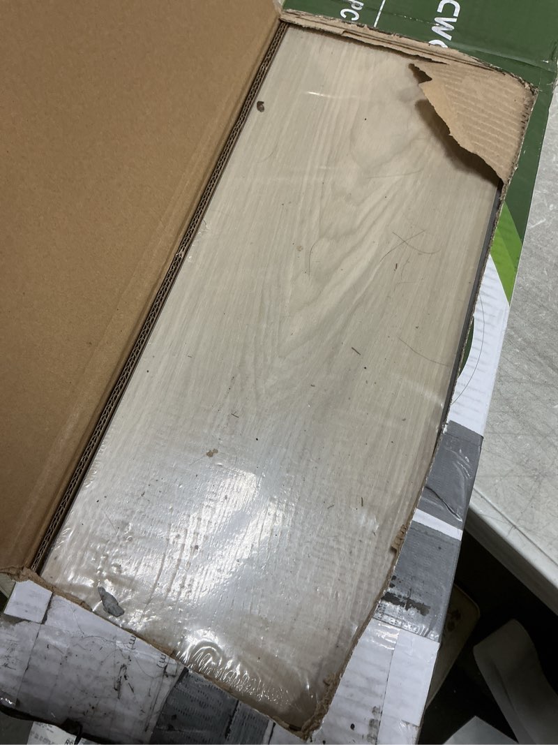 Condition photo showing Good Condition for Waterproof Rigid Core Luxury Vinyl Flooring, Click Lock, 7"x43"x0.2", Attached Foam pad, Ideal for Kitchen,Bedrooms, and Living Areas (White Maple, 21.4Sq.Ft(Carton/10 Planks)) White Maple 21.4Sq.Ft(Carton/10 planks)