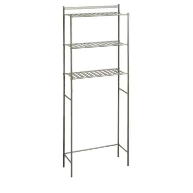 style selections 22.8-in x 61-in x 8.88-in satin nickel 3 -shelf over-the-toilet storage