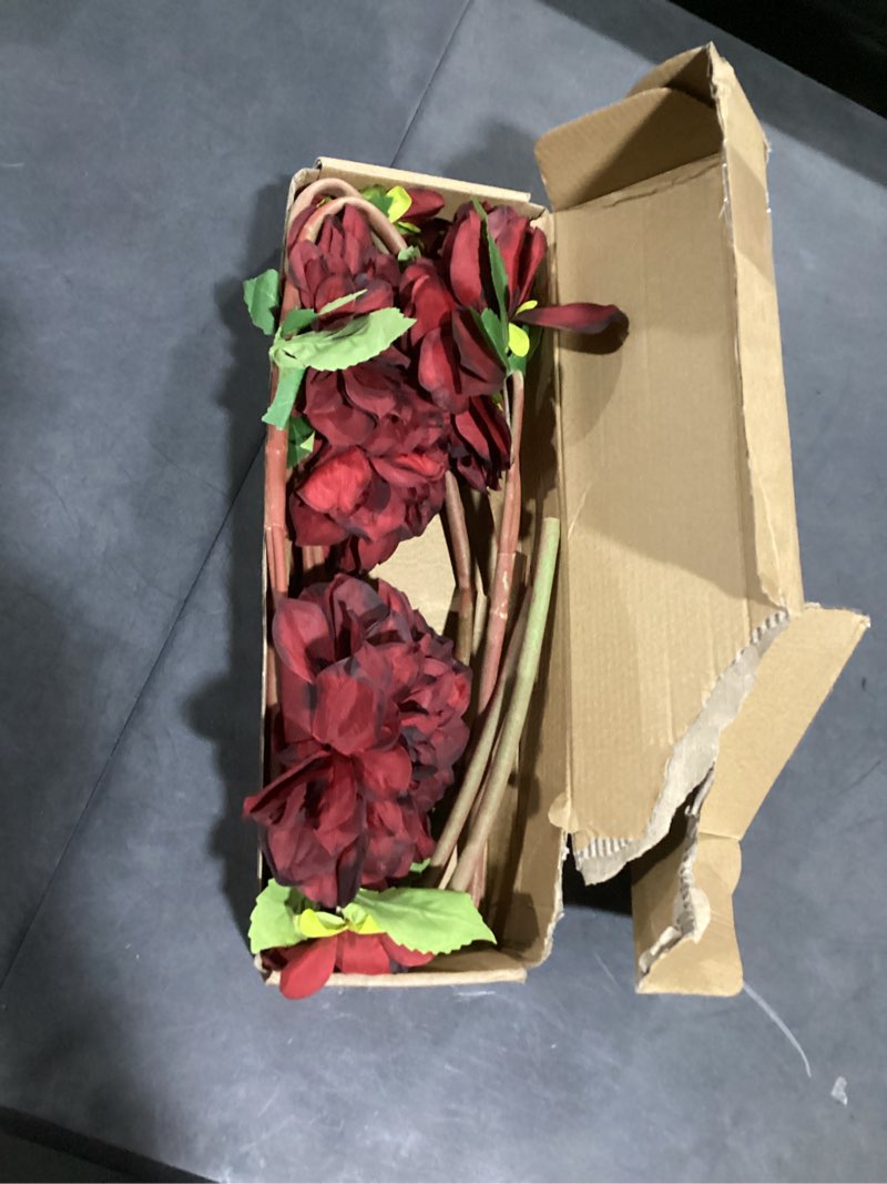 Condition photo showing Good Condition for 6pcs large fake dahlia artificial flowers blue faux dahlia silk flowers with long stem for diy wedding craft bouquets party floral arrangements home tables decor?blue