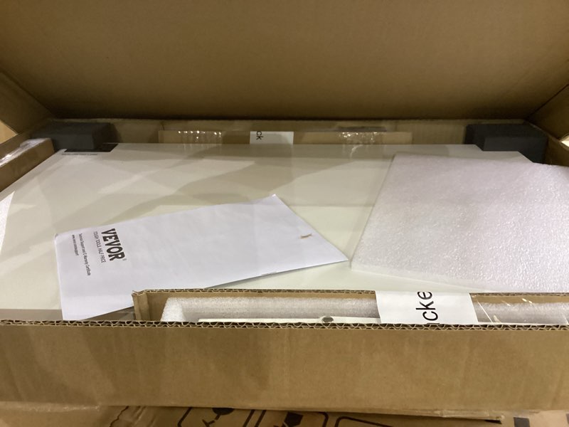 Condition photo showing As Is for VEVOR Wall Mounted Folding Table, 23.6 x 15.7 inches Wall Mount Table, Floating Desk with Iron Bracket for Small Spaces, Home Office, Dining, Laundry Room, Kitchen, Bar, White 15.75"D x 23.62"W