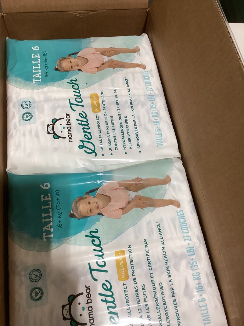 Condition photo showing New/Like New for amazon brand - mama bear gentle touch diapers, size 6, 108 count (4 packs of 27) size 6 (108 count)