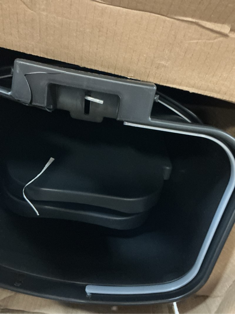 Condition photo showing As Is for Glad 13 Gallon Trash Can, 2 Pack | Plastic Kitchen Waste Bin with Odor Protection of Lid | Hands Free with Step On Foot Pedal and Garbage Bag Rings, Black, 2 Count