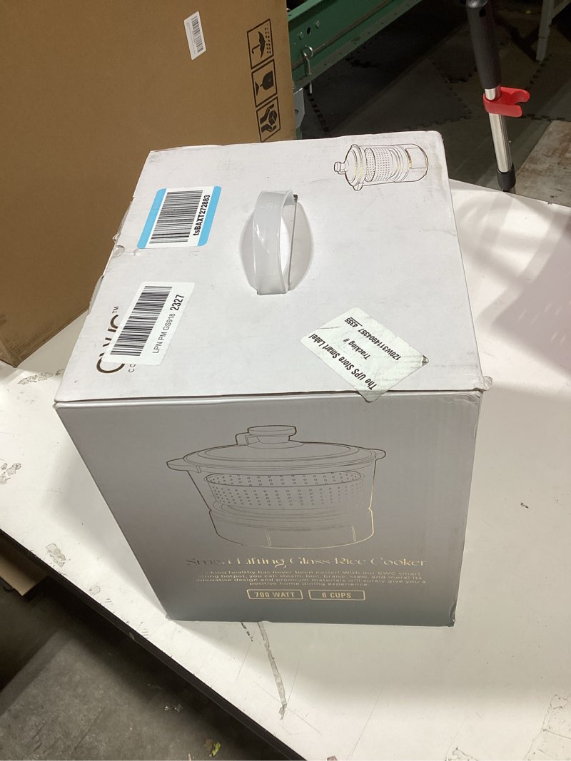 Condition photo showing Good Condition for cook with color 3l glass mini low carb rice cooker – holds 2 cups raw/makes 6 cups cooked with auto lift filter basket, hotpot & steamer for rice, grains, digital panel with keep warm, slate blue