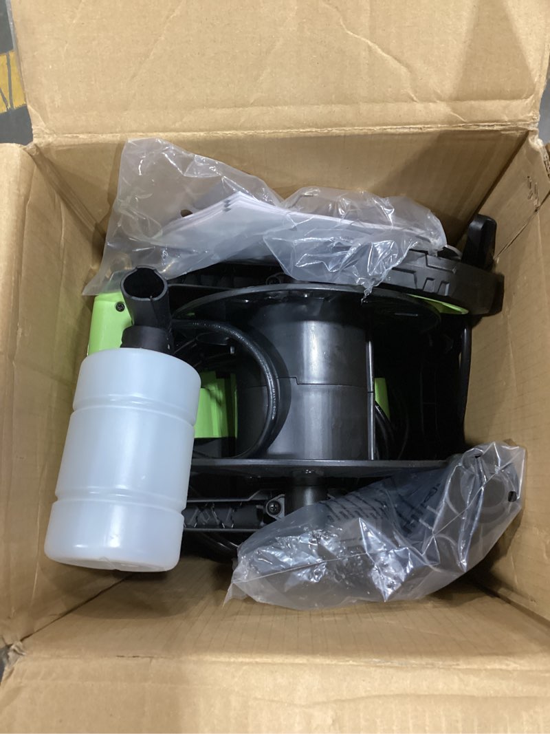 Condition photo showing As Is for westinghouse epx3100 electric pressure washer, 2300 max psi 1.76 max gpm with anti-tipping technology, onboard soap tank, pro-style steel wand, 5-nozzle set, for cars/fences/driveways/home/patios