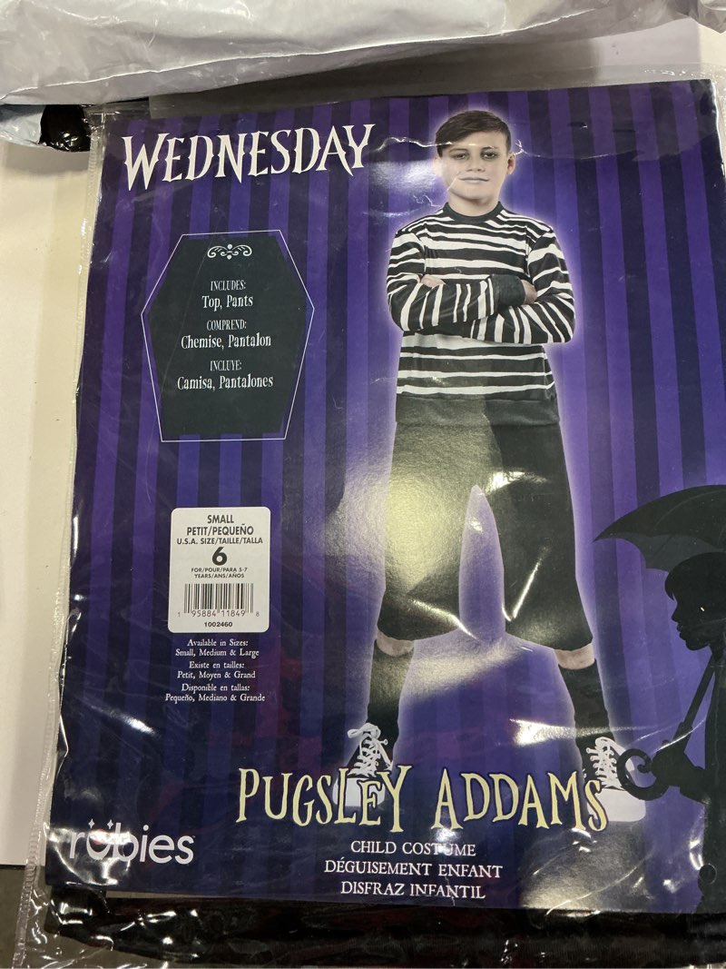 Condition photo showing New/Like New for rubies wednesday: puglsey addams costume for kids, boy's small