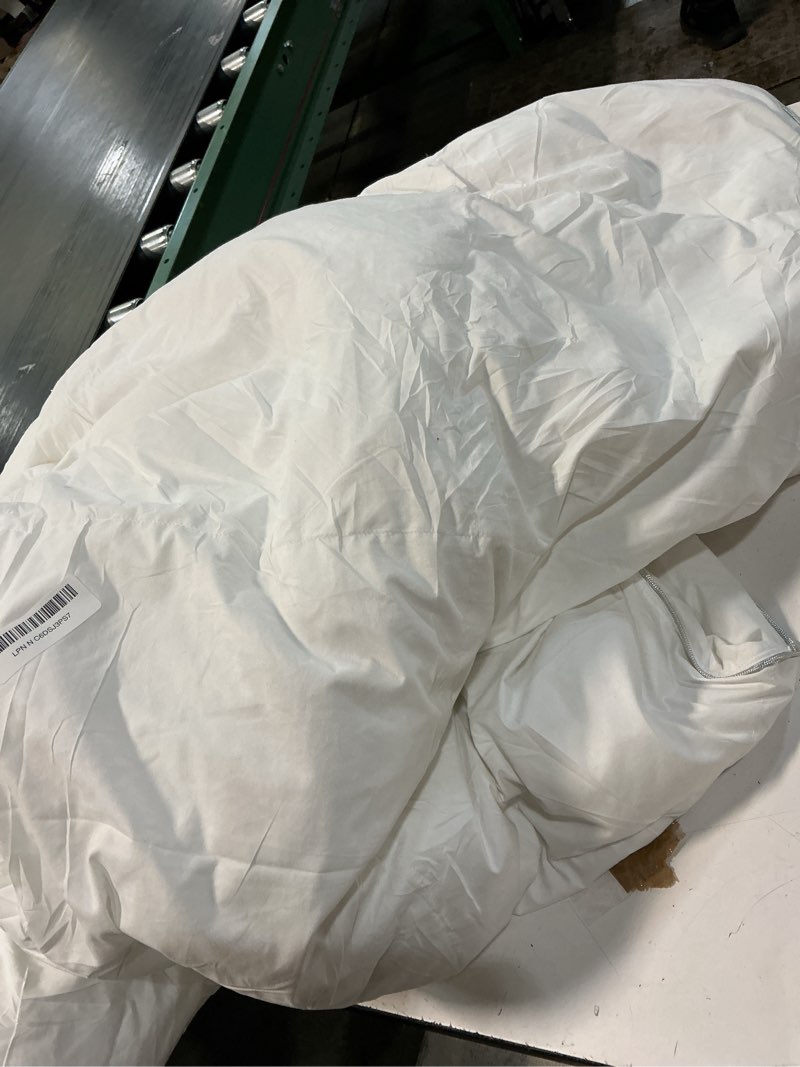 Condition photo showing As Is for apsmile twin size lightweight feathers down fiber comforter, light warmth luxury duvet insert for hot sleepers/warm weather - high fill-power hotel collection summer comforter(68x90,white) white/lightweight warmth twin