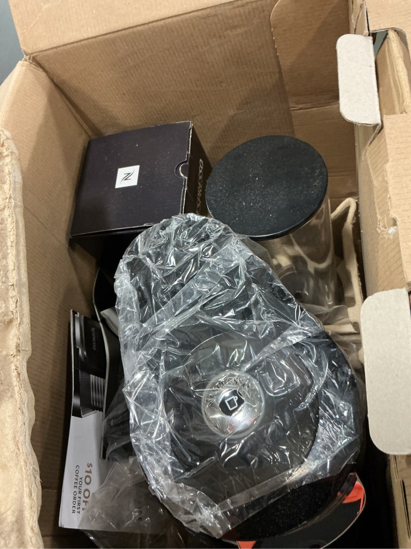 Condition photo showing As Is for Nespresso VertuoPlus Deluxe Coffee and Espresso Machine Bundle with Aeroccino Milk Frother by De'Longhi, Black Machine + Frother Black
