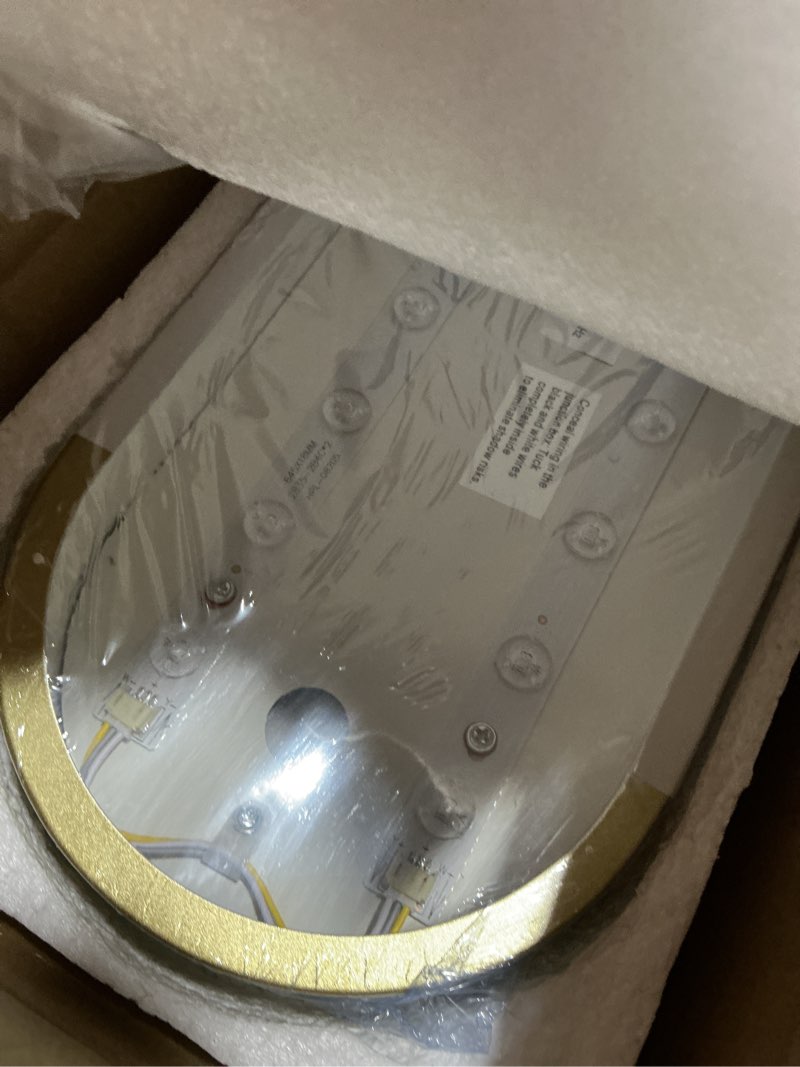 Condition photo showing Good Condition for tioolo dimmable led ceiling light with remote 42w kitchen lighting fixtures ceiling white and gold long ceiling light fixture 27.5 inch flush mount ceiling lights for kitchen dining room hallway white+gold/42w