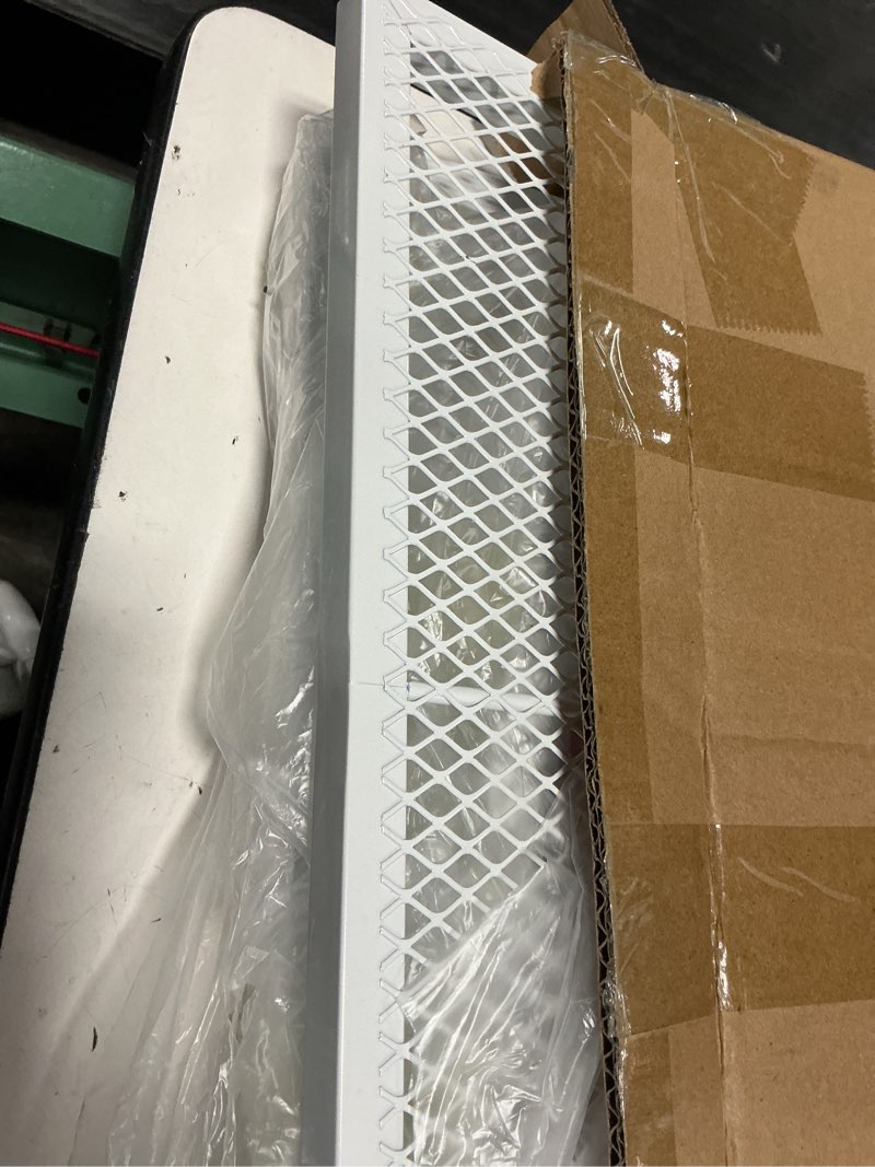 Condition photo showing Good Condition for hufand broom holder wall mount, 27" mop and broom organizer with top shelf | 5 grippers,5 movable s-hooks,breathable grid shelf,rust-resistant coating,hardware included,for kitchen,laundry room white large