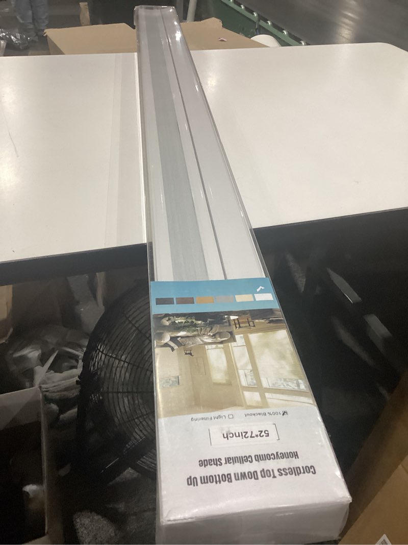 Condition photo showing New/Like New for blackout top down bottom up cellular shades, cordless honeycomb blinds for bedroom, nursery & bathroom, total privacy, 52" w × 72" h,white blackout-white 52"w*72"h