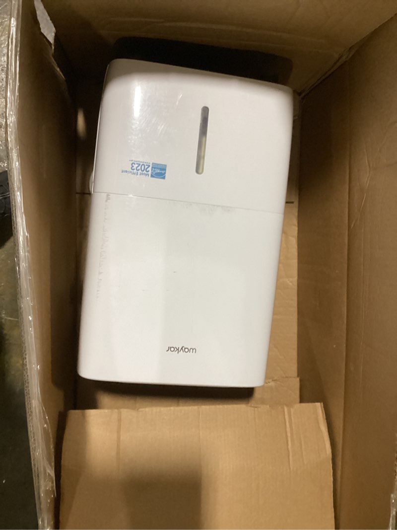 Condition photo showing As Is for Waykar 120 Pints Energy Star Dehumidifier for Spaces up to 6,000 Sq. Ft at Home, in Basements and Large Rooms with Drain Hose and 1.14 Gallons Water Tank 120 Pints 6000 Sq. Ft