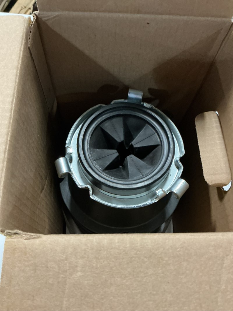 Condition photo showing As Is for insinkerator badger 1xl continuous feed 1/3-hp septic safe non-corded garbage disposal