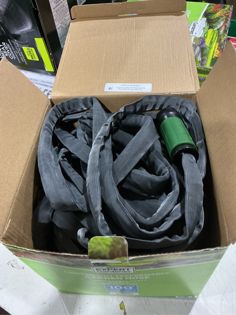 Condition photo showing As Is for expert gardener lightweight performance garden hose, 100 ft.