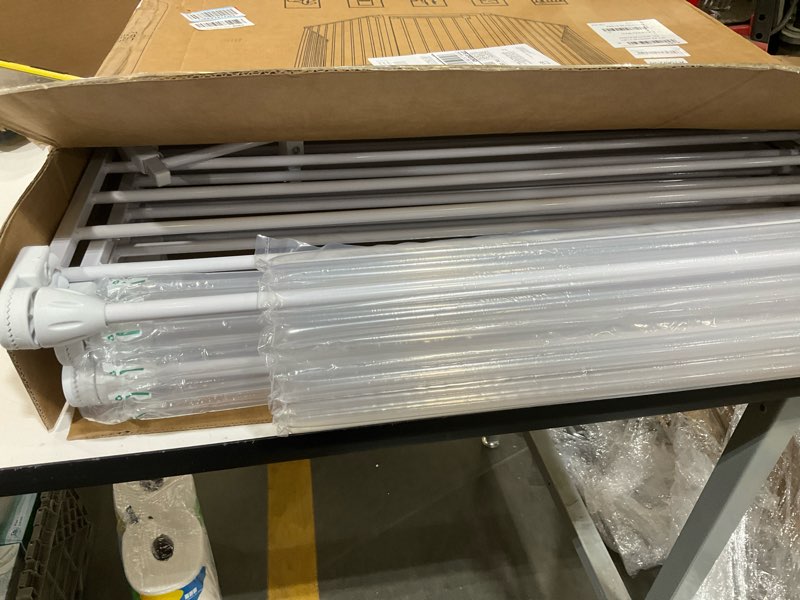 Condition photo showing Good Condition for COMOMY 127.8" Extra Wide Baby Gate, Dog Gate for House Stairs Doorways Fireplace, Auto Close Pet Gate with Door Walk Through, 5 Metal Panels, Hardware Mounted Baby Fence Indoor Outdoor(30" Tall,White) 30"Tall 127.8" Wide White