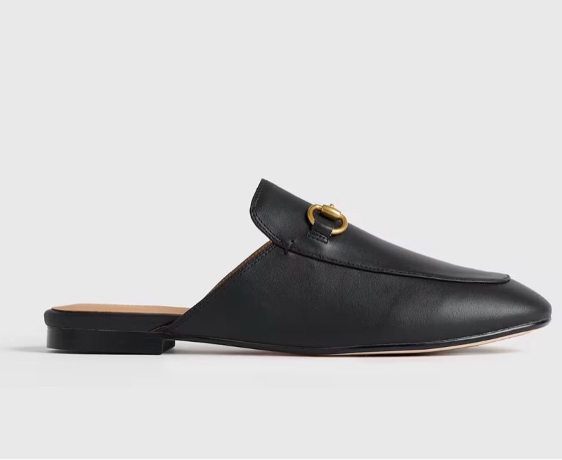 italian leather horsebit loafer mule / black / 7.5