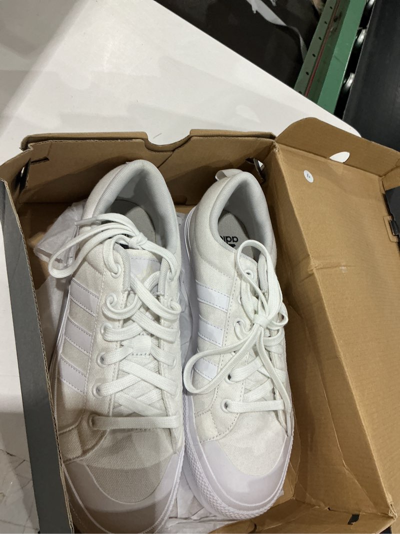 Condition photo showing Good Condition for adidas women's bravada 2.0 platform sneakers 9 white/white/chalk white