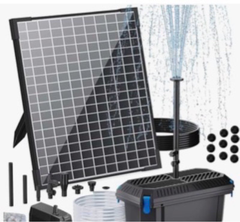 poposoap 25w solar pond filter with water pump, solar pond filter box water flow adjustable, pond fi