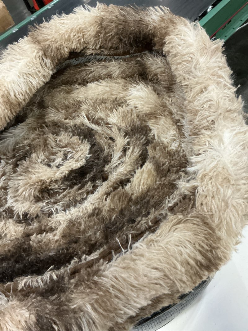 Condition photo showing As Is for mottled brown 9x12 area rugs for living room, fluffy shag rug large carpet | upgraded non-slip rubber backing, ultra soft area rugs for bedroom, office, home decor, elevate your space ambiance 9' x 12' (rectangular) mottled brown
