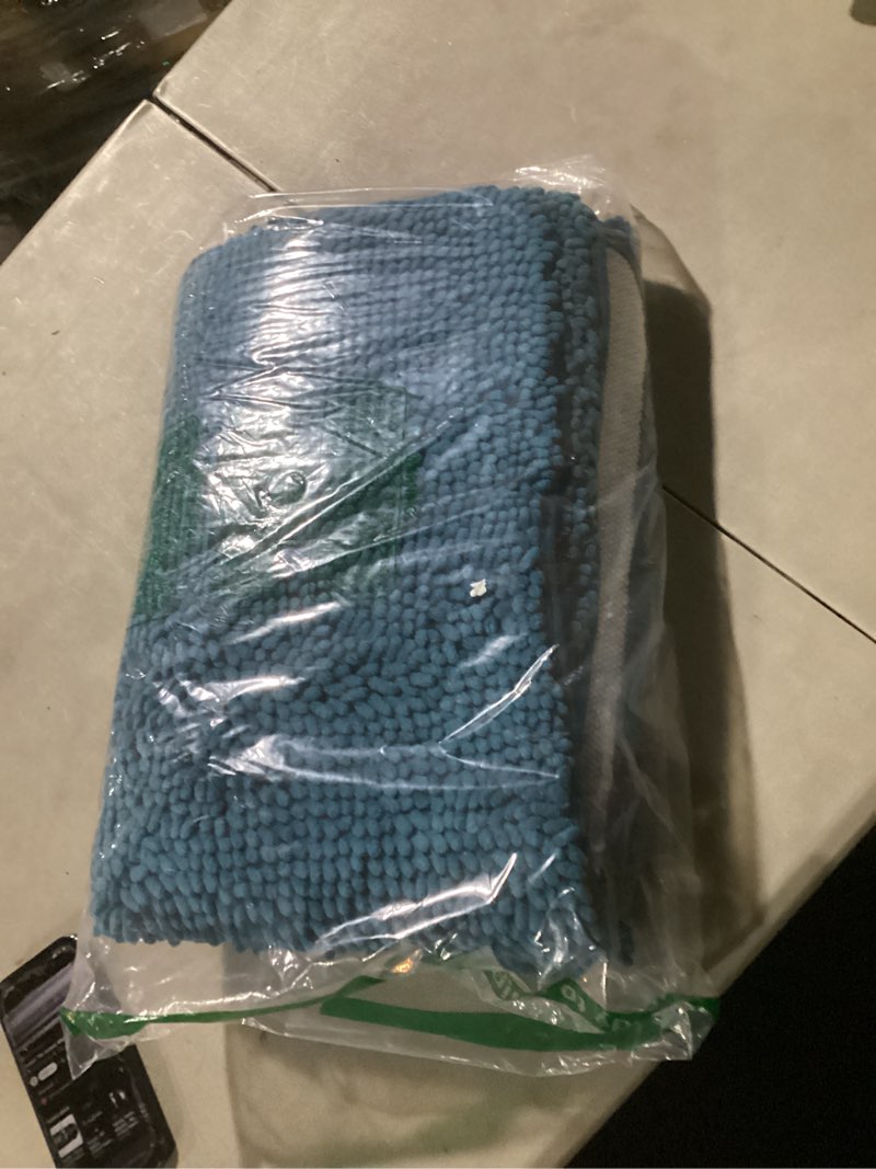 walensee large bathroom rug non slip bath mat (72x24 inch turquoise) water absorbent super soft shaggy chenille machine washable dry extra thick perfect absorbant best plush carpet for shower floor