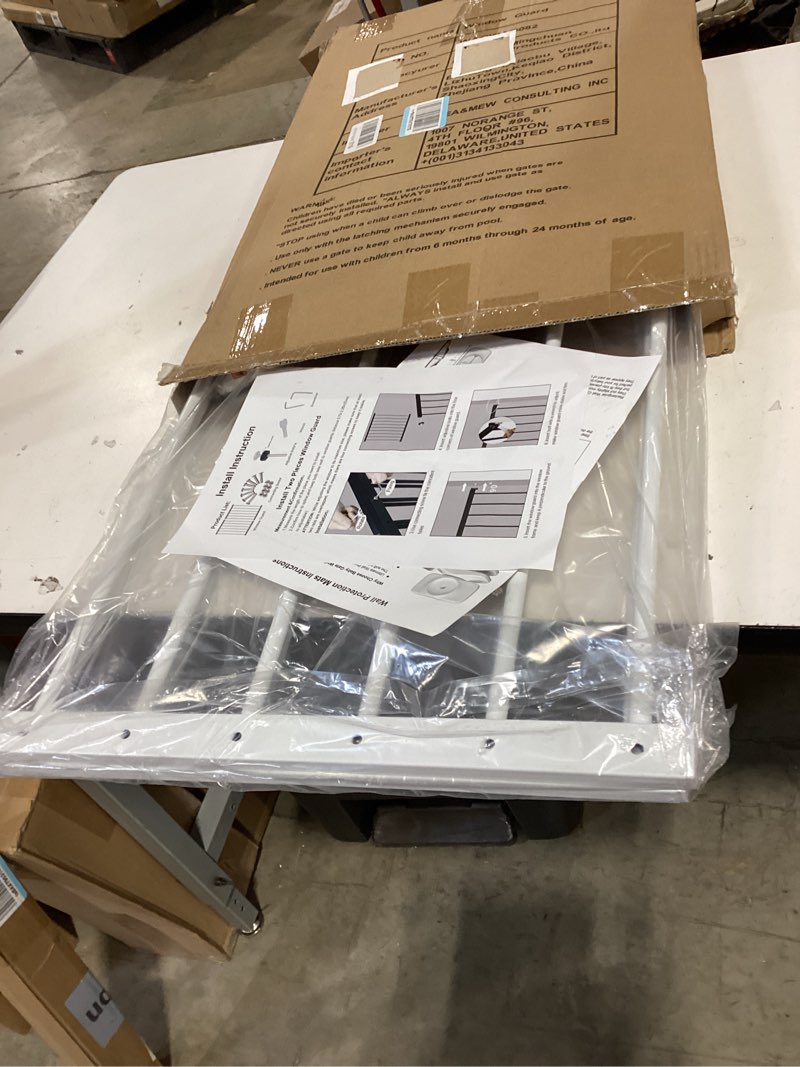 Condition photo showing New/Like New for waowao window safety guards for children kids child toddler pets proof extra wide white tension security window guard gate for home fit 2 piece(19.49"-33.64“). white 2 piece(19.49"-33.64“)