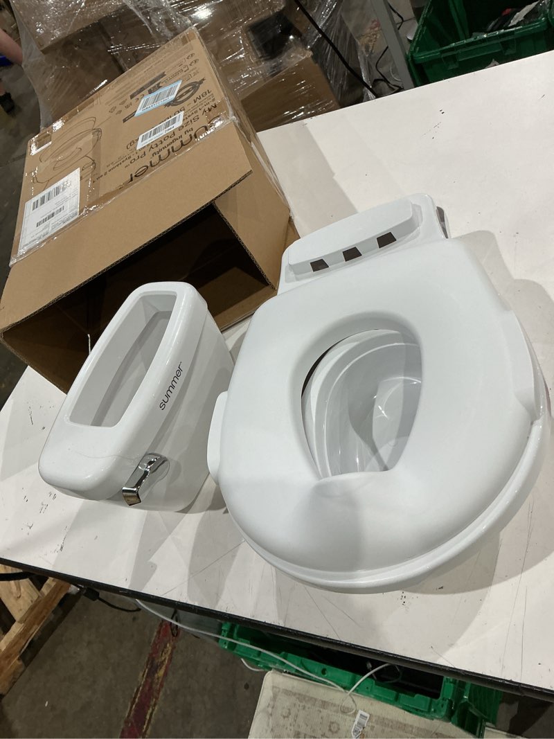 Condition photo showing Good Condition for ingenuity my size potty pro 2-in-1 potty training toilet, floor potty with removable potty seat for standard toilets, realistic flushing sound, for toddlers ages 18+ months, up to 50 lb white