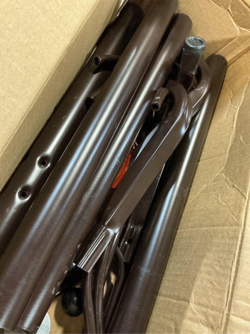 Condition photo showing As Is for pipishell coat rack with 14 hooks, freestanding coat rack stand for entryway, hallway, bedroom, and office, metal coat tree & hat rack for coats, hats, and bags, brown