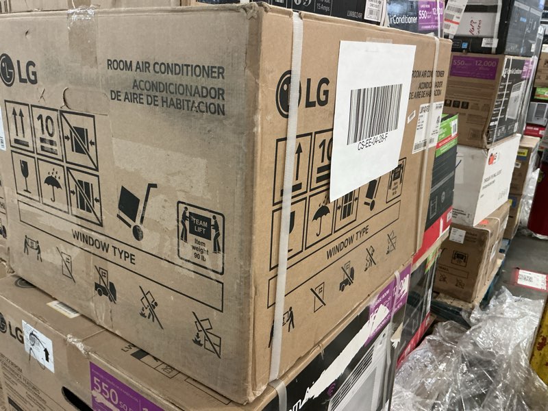 Condition photo showing New/Like New for lg 14,000 window air conditioner, 115v, 700 sq.ft. (25' x 28' room size), quiet operation, electronic control with remote, 3 cooling & fan speeds, auto restart, 14000 btu, white 14000 btu cool only 115v white