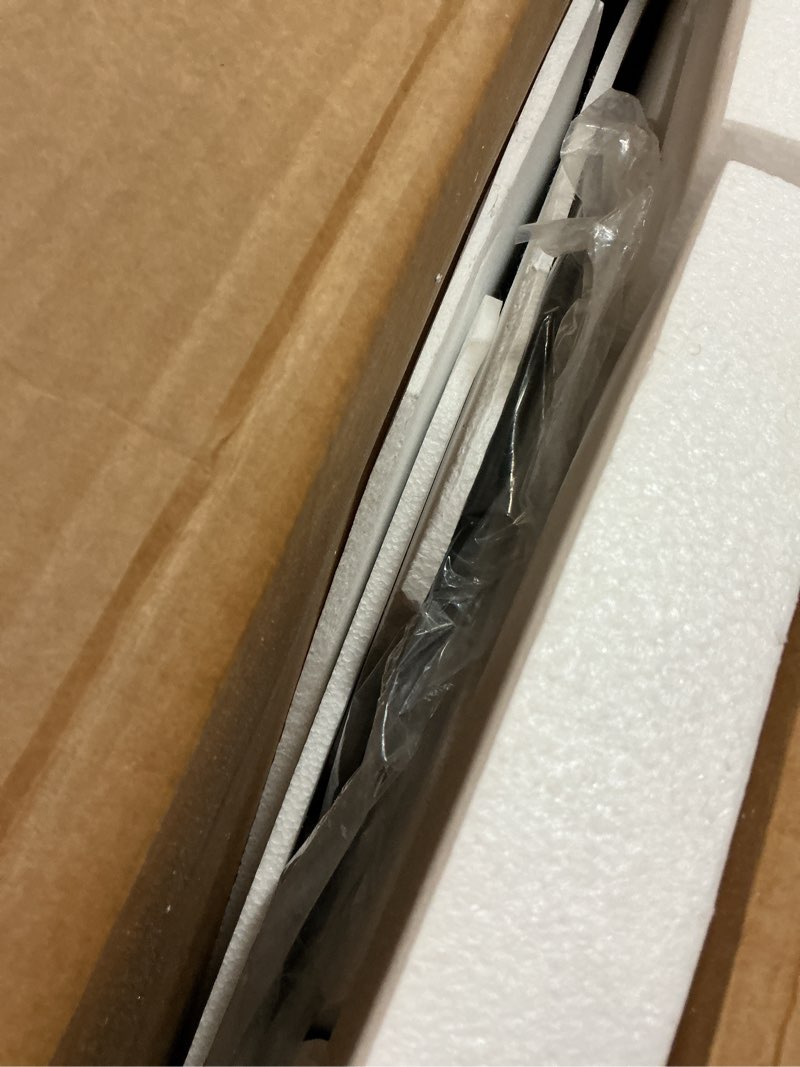 Condition photo showing New/Like New for Modern Coffee Table for Living Room and Small Spaces, 43.3" x 29.5" x 15.8" Triangle Tempered Glass Table Top and Eco-Friendly MDF Base, Walnut