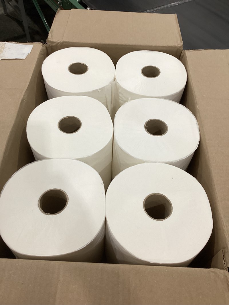 Condition photo showing New/Like New for amazoncommercial 1-ply white hardwound paper towels, high capacity roll, compatible with universal dispensers, fsc certified, 800 feet per roll (pack of 6)