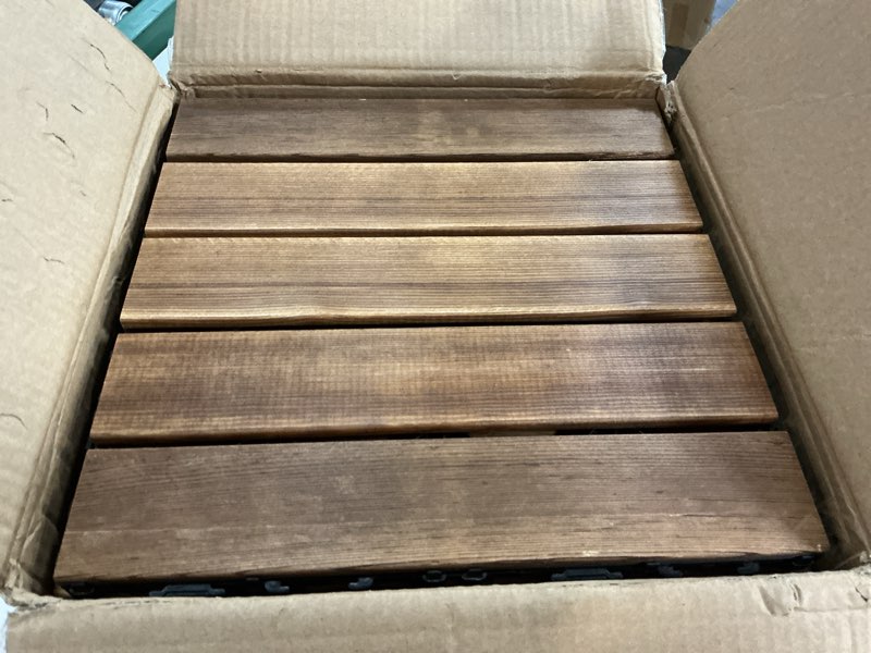 Condition photo showing Good Condition for 9 pack dog kennel flooring, 12"x12" interlocking dog kennels flooring decking for outside indoor grassland, instead of crate tray, kennel decking for dogs