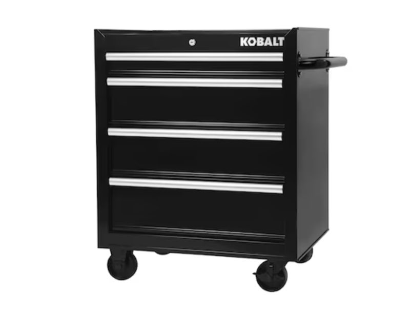 kobalt 26.7-in w x 33-in h 4 -drawer steel rolling tool cabinet ( black )