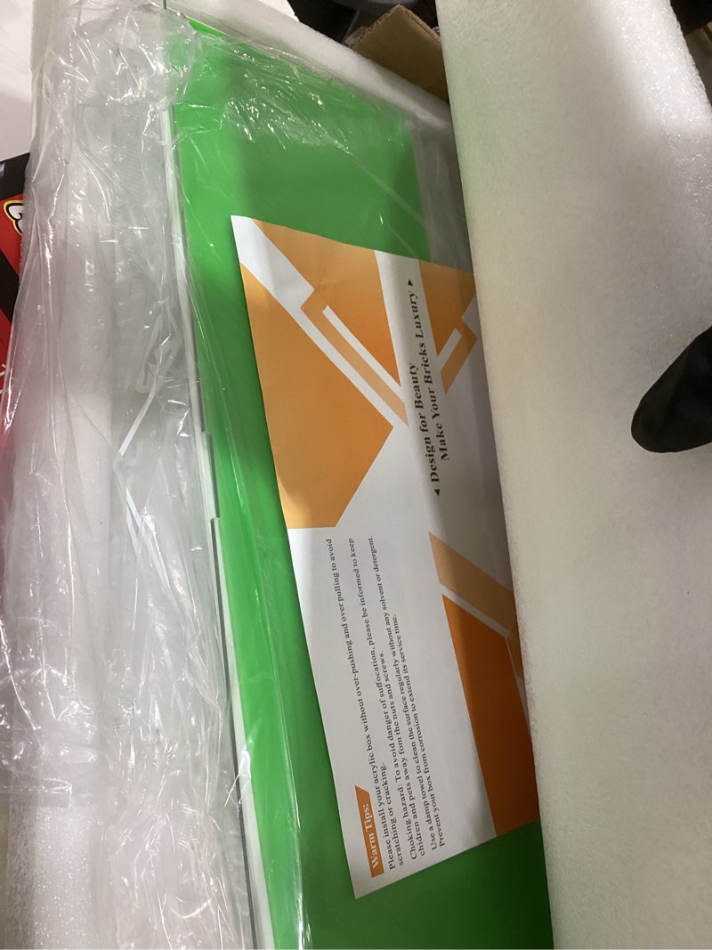Condition photo showing As Is for Acrylic Display Case Compatible with Lego Set x Nike Dunk, Dust-Proof Protective Showcase Box for Lego 43008(Only Case - Model Not Included)