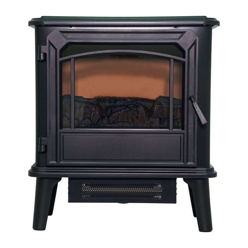 style selections 20.87-in w 5200 -btu black metal flat wall fan-forced electric stove with thermostat