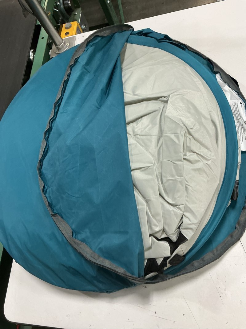 Condition photo showing Good Condition for pop up beach tent for 4 person with upf 50+ protection?automatic easy setup waterproof beach shade?lightweight and portable beach tent sun shelter - light blue white & blue